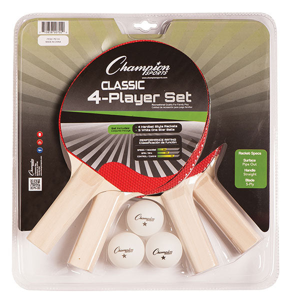 Four Player Table Tennis Set