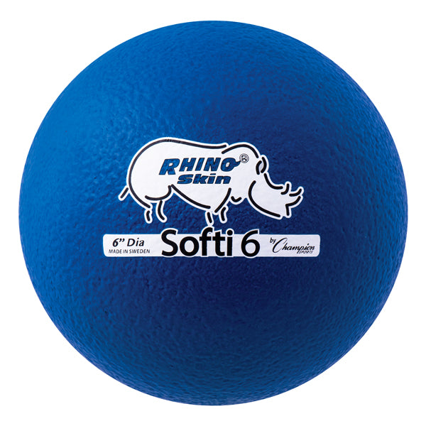 6″ RHINO Skin Low Bounce Softi Foam Ball, Royal Blue