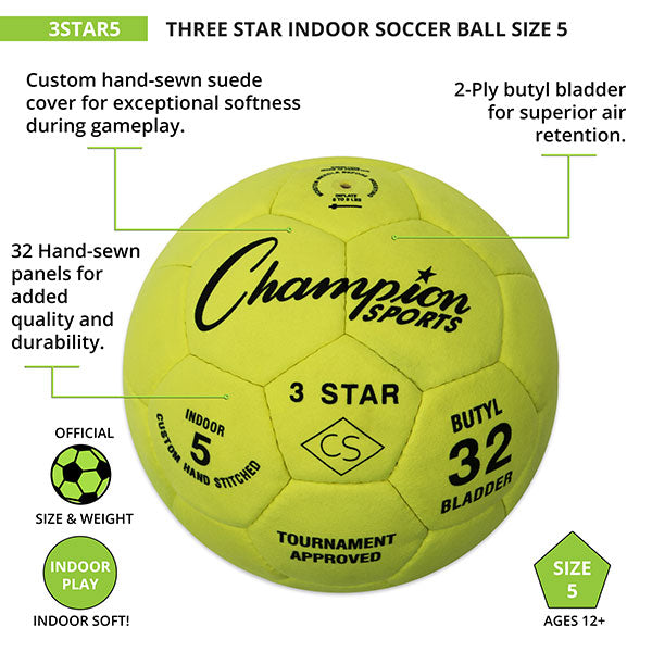 3 STAR INDOOR SOCCER BALL