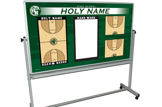 Custom Basketball Rolling Magnetic Whiteboard w/ Stand