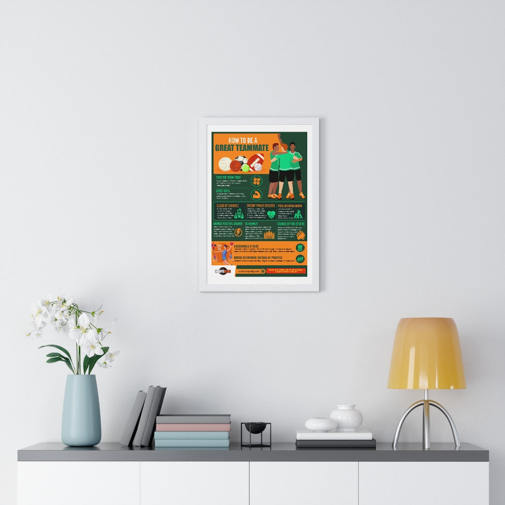 How to Be a Great Teammate Premium Framed Vertical Poster