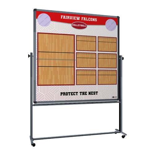 Custom Volleyball Rolling Magnetic Whiteboard w- Stand