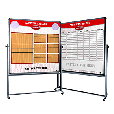 Custom Volleyball Rolling Magnetic Whiteboard w- Stand