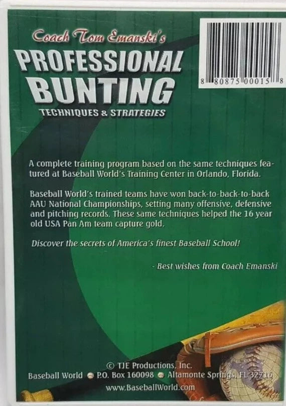 Tom Emanski’s Professional Bunting Techniques & Strategies